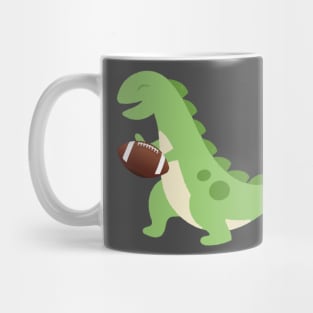 Dinosaur playing football Mug
